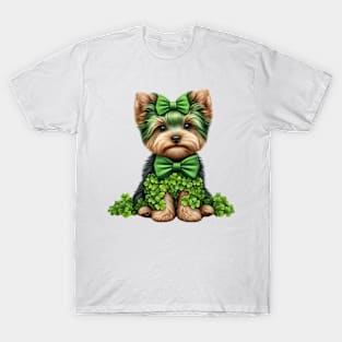 Clover Yorkshire Terrier Dog St Patricks Day T-Shirt